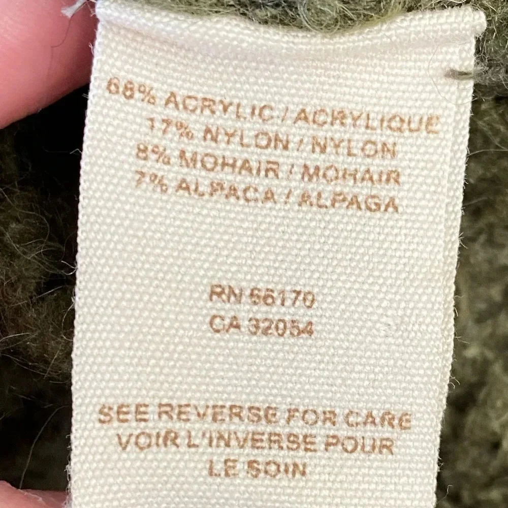 Free People, Hooded Open Knit Short Sleeve‎ Sweater Top, Olive, Army Green